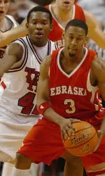 Nebraska's Charles Richardson Jr. looks to get around the defense of Texas Tech's Charlie Burgess in the first half. (AP Photo/Lubbock Avalanche-Journal, Joe Don Buckner)