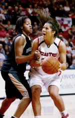 Jordan Murphree, left, stops in front of Baylor's Jhasmin Player. (AP Photo)