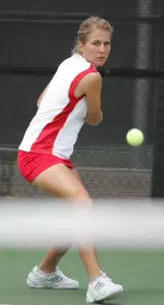 Samantha van der Drift leads her team in singles.