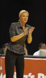 Head coach Nancy Todd and the Red Raiders open practice at the United Spirit Arena.