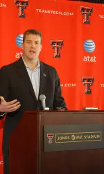 Walker Jones of Under Armour speaks to the media at today's press conference.