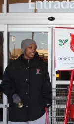 The Lady Raiders rang the bells for the Salvation Army as part of their community services projects.
