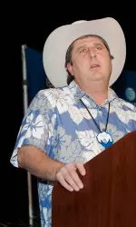 Mike Leach accepts his official cowboy hat from the Cotton Bowl