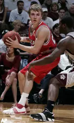 Alan Voskuil spins away from a Texas A&M defender during the second half.