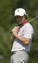 Junior Garrett Merrell carded a 64 in the second round of the UH-Hilo Intercollegiate to climb into contention entering Friday's final round.