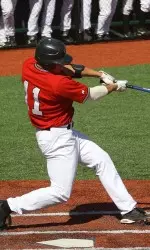 Doug Thennis delivers the walk-off grand slam in the bottom of the ninth on Sunday.