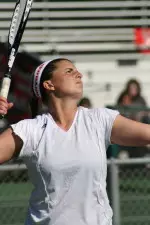 Senior Brenna Jackson plays her final match at Tech.