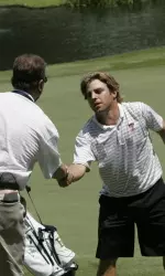Garrett Merrell following Saturday's round of 68 that put him one shot off of the lead.