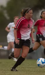 Chessa Purser scored her team-leading fourth goal of the spring in Tech's 4-3 victory over TCU Saturday.