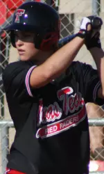 Freshman Emily Bledsoe triples in game one.