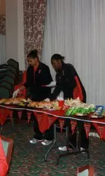 The Lady Raiders served food to the residents at the Carillon House.