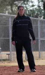 Coach Amy Suiter prepares her team for battle against San Diego