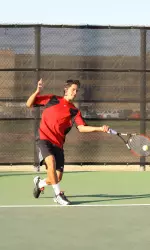 Gonzalo Escobar was victorious at No. 4 singles and No. 3 doubles for the Red Raiders