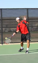 Milos Kustudija was victorious at No. 6 singles against Tennessee.
