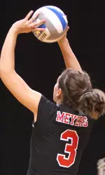 Sophomore setter Karlyn Meyers had 7 kills and 19 assists