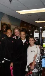 The Lady Raiders visited children at Covenant Women's and Children's Hospital.