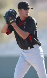 Johnson pitched for the Black Team during the annual Texas Tech Red & Black Series