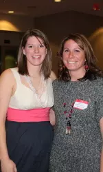 Beth Falls and Amy Gandy at the alumni dinner