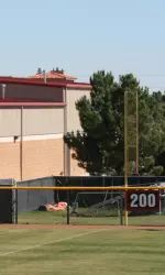 Rocky Johnson Field (home since 2001) with the softball facility beyond left field