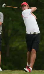 Nils Floren (pictured) joins Chris Ward among the top 10 as the junior is in a ninth-place tied heading into Sunday's final round.