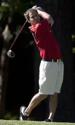Chris Ward, 2010 Big 12 Conference Champion, hits a tee shot during Sunday's final round.