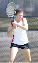 The Texas Tech Lady Raiders won the doubles point and three singles matches to claim a 4-1 win over Missouri in the first round of the Big 12 Tennis Championships at the Penick-Allison Tennis Center in Austin, Texas.