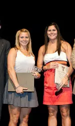 Jordan Murphree (right) shared Female Athlete of the Year honors with Megan Hoffert (left) of the soccer team.