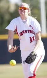 Ashly Jacobs earned her 50th win as a Red Raider in the win over Kansas