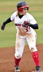 Emily Bledsoe hit a solo home run so she wouldn't have to worry about a lead off of second base, as shown here.