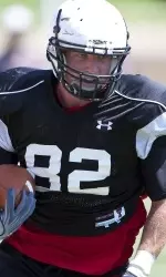 Adam James is leading the pack at tight end.