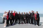 The Lady Raiders pose on the ferry that took them to Victoria.