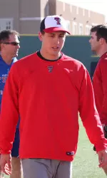 Texas Rangers Derek Holland and Mitch Moreland visited Dan Law Field Thursday