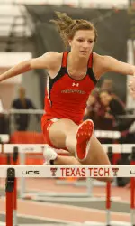 Katie Grimes winner of the 55M hurdles