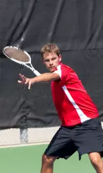 After losing the doubles point, the Red Raiders stormed back in singles play to claim five matches and a 5-2 win.