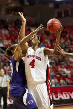 Teena Wickett finished with 14 points against the Huskers.