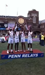The 2011 shuttle-hurdle relay squad captured the school's first ever win at the Penn Relays with a record-setting time.