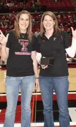 Amanda Dowdy with assistant coach Beth Falls