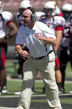 Defensive Coordinator Chad Glasgow coaches from the sidelines during the 2011 Spring Game