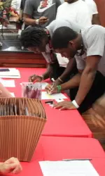 Players reported to training camp on Friday afternoon.