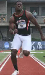 Bryce Lamb placed eighth in the elite invitational section of the men's long jump with a leap of 7.68 meters (25'-2.50