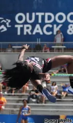 Precious Nwokey enters Friday fifth overall in the heptathlon with 3,548 pionts.