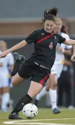 Junior forward Jessica Fuston scored three goals against Montana Sunday on her way to earning Big 12 Offensive Player of the Week honors.