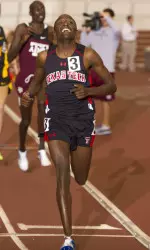 Senior Kennedy Kithuka broke the school record in the mile run Saturday at Texas A&M.