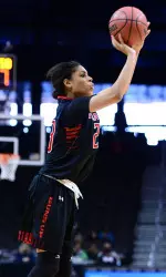 Jasmine Caston finished with a career-high 15 points Friday.