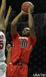 Jay Crockett shoots against Houston.