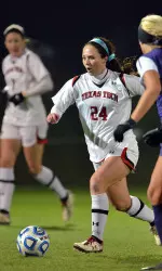 Junior Paige Strahan's game-winner in the 31st minute propelled Texas Tech to a 1-0 victory over TCU in the Big 12 Championship quarterfinal.
