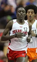 Texas Tech senior Kennedy Kithuka won the Big 12 5,000-meter run Saturday in Ames, Iowa.