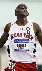 Kennedy Kithuka breaks the school record in the 5,000-meter run Friday at the Tyson Invitational.