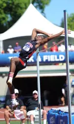 Sophomore Jacorian Duffield made history Friday at the NCAA Outdoor Championships.
