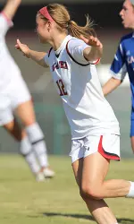Janine Beckie scored her 20th career goal Sunday as the No. 19 Red Raiders topped UC Santa Barbara 2-0 in Albuquerque.